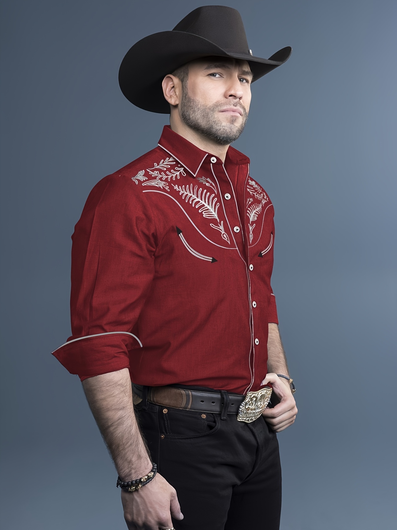Homme Cowboy Chemise Western Chemise Boutonnée Chemise de cow-boy