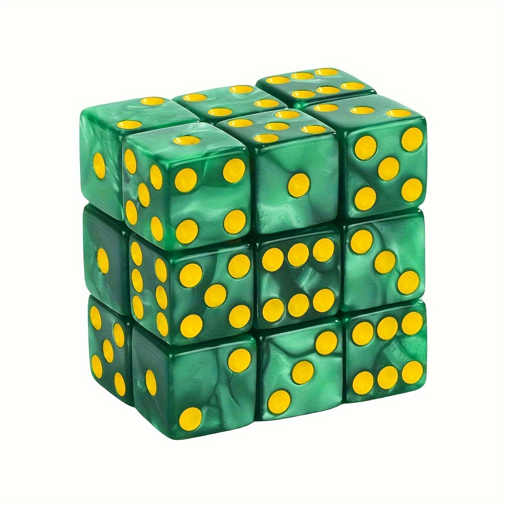 Colorful Right-Angle Pearl-Pattern Dice, Pack of 10