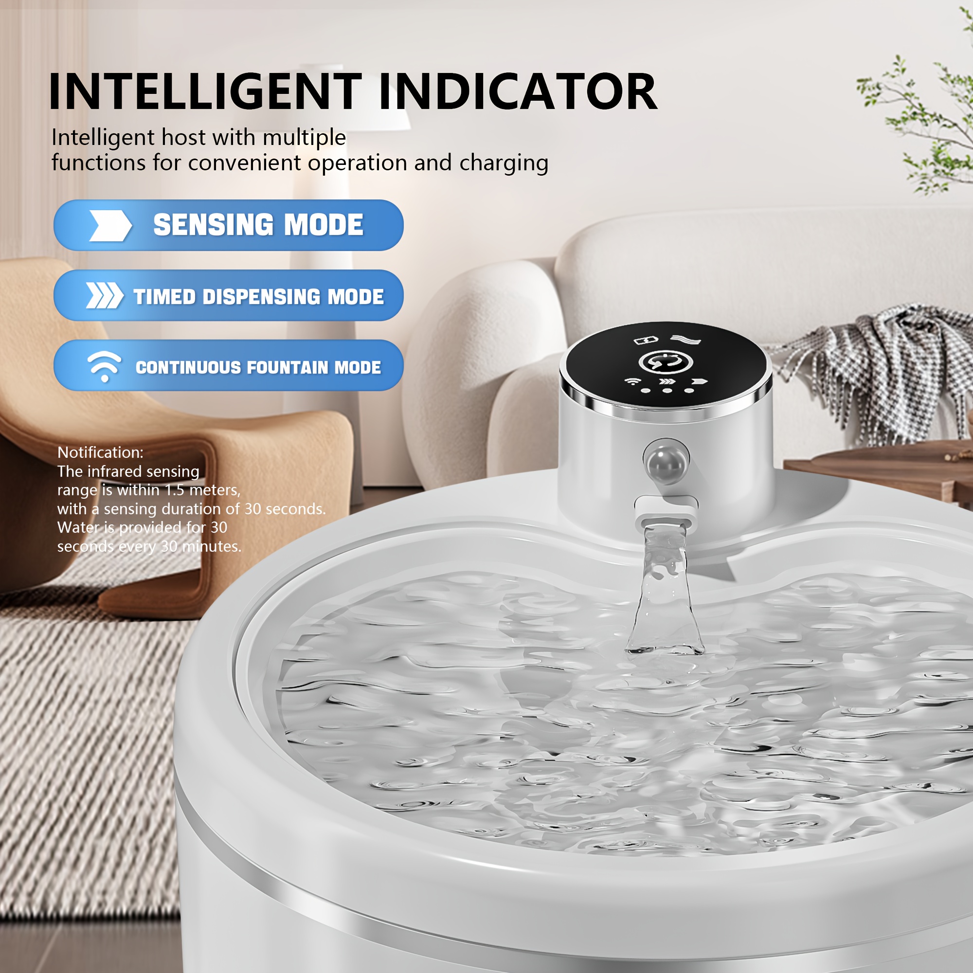 102oz 3l wireless cat water dispenser   water fountain 60 day   automatic flowing fountain style with infrared motion sensor   2pcs replaceable filters christmas gift details 3