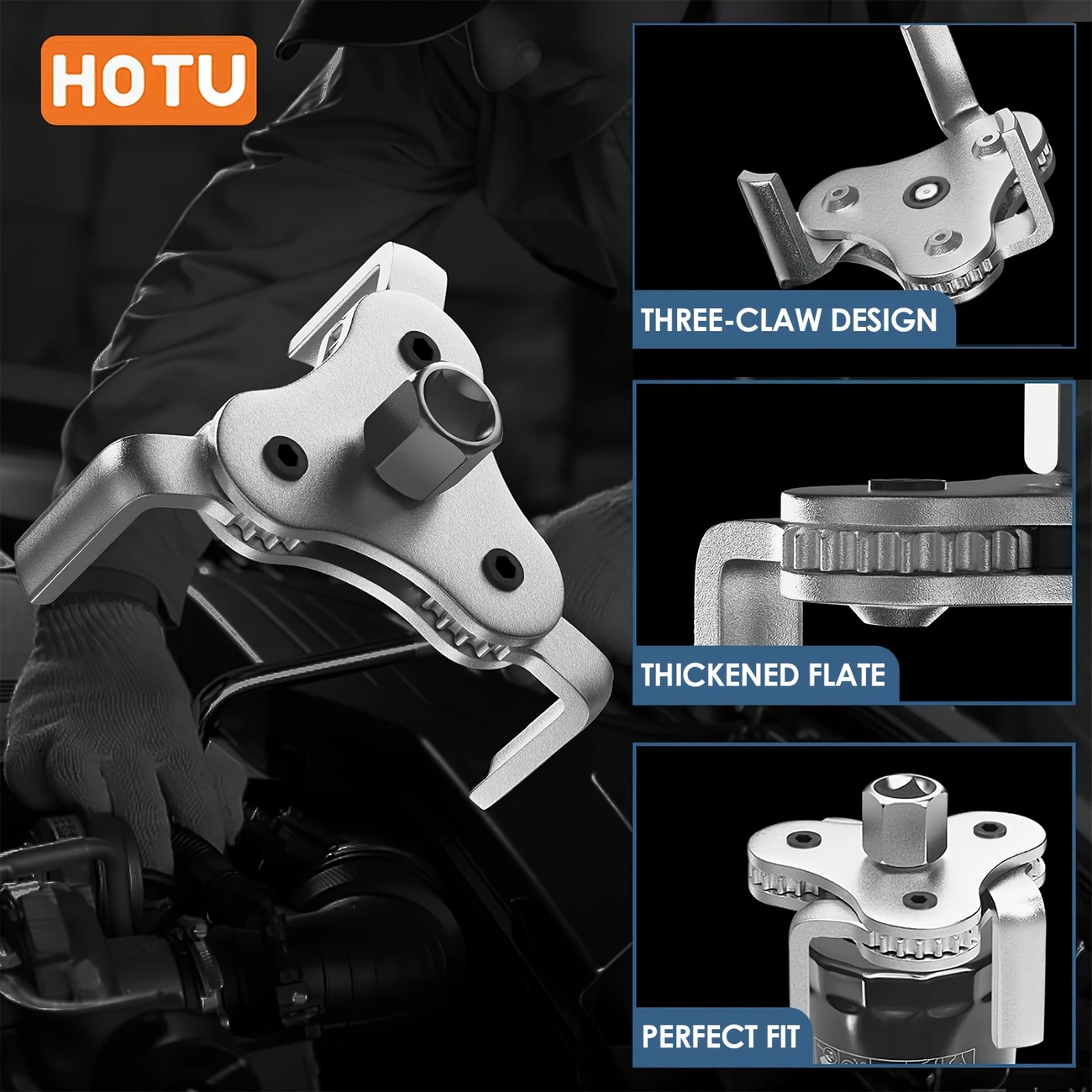 filter wrench adjustable from to 4 5 3 jaw oil filter removal tool set for cars trucks motorcycles details 7
