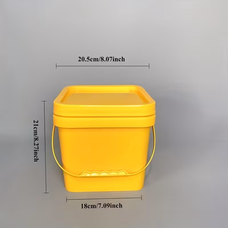 2 plastic buckets square cleaning buckets practical small buckets with handles for house cleaning storage livestock breeding car washing yellow white Product details 6