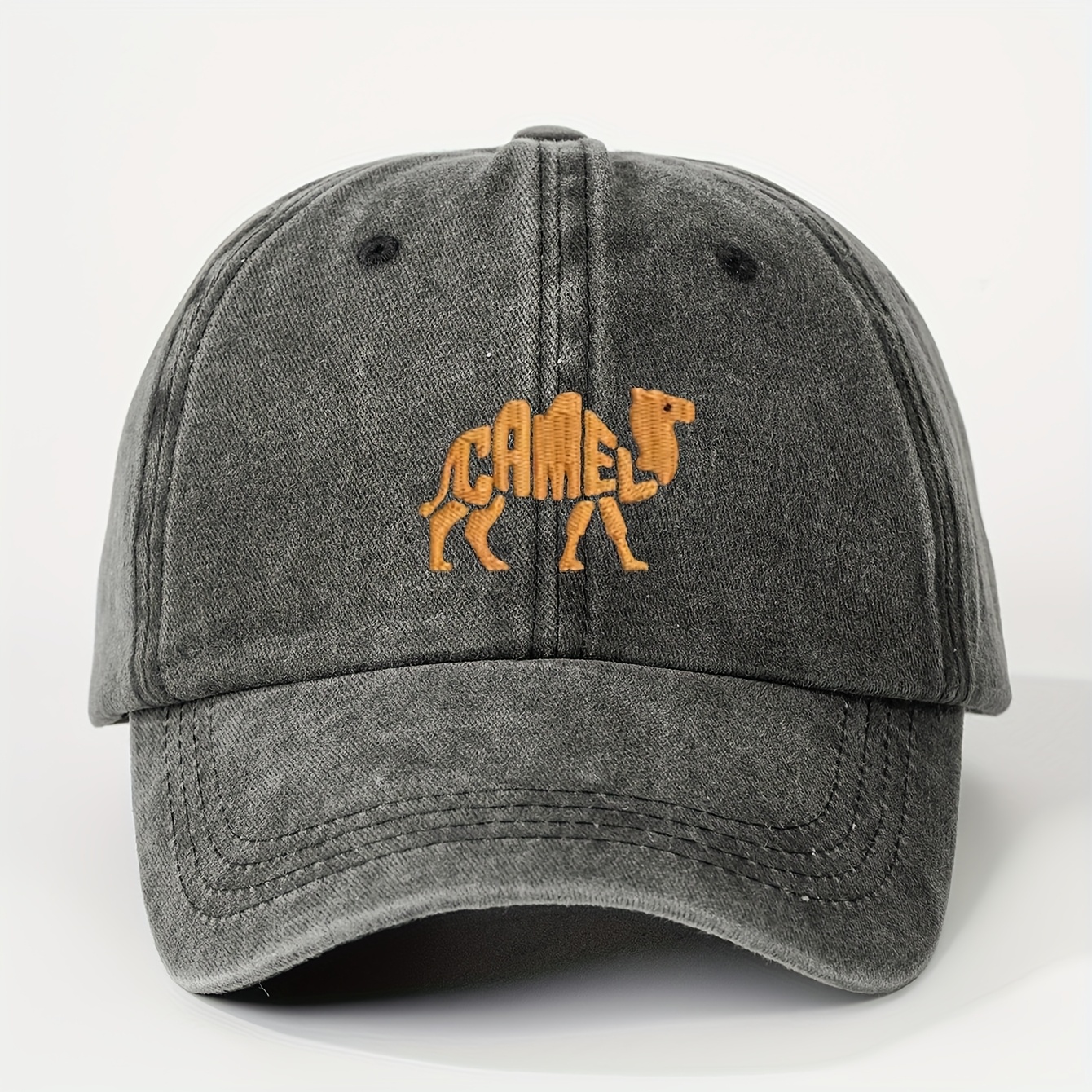E-shop 1 Bestickte Kamel--Baseballkappe, Unisex-Trucker-Mütze, atmungsaktiv, verstellbar, , Damenmode, gebogener Schirm, Y2K-Paar-Stil