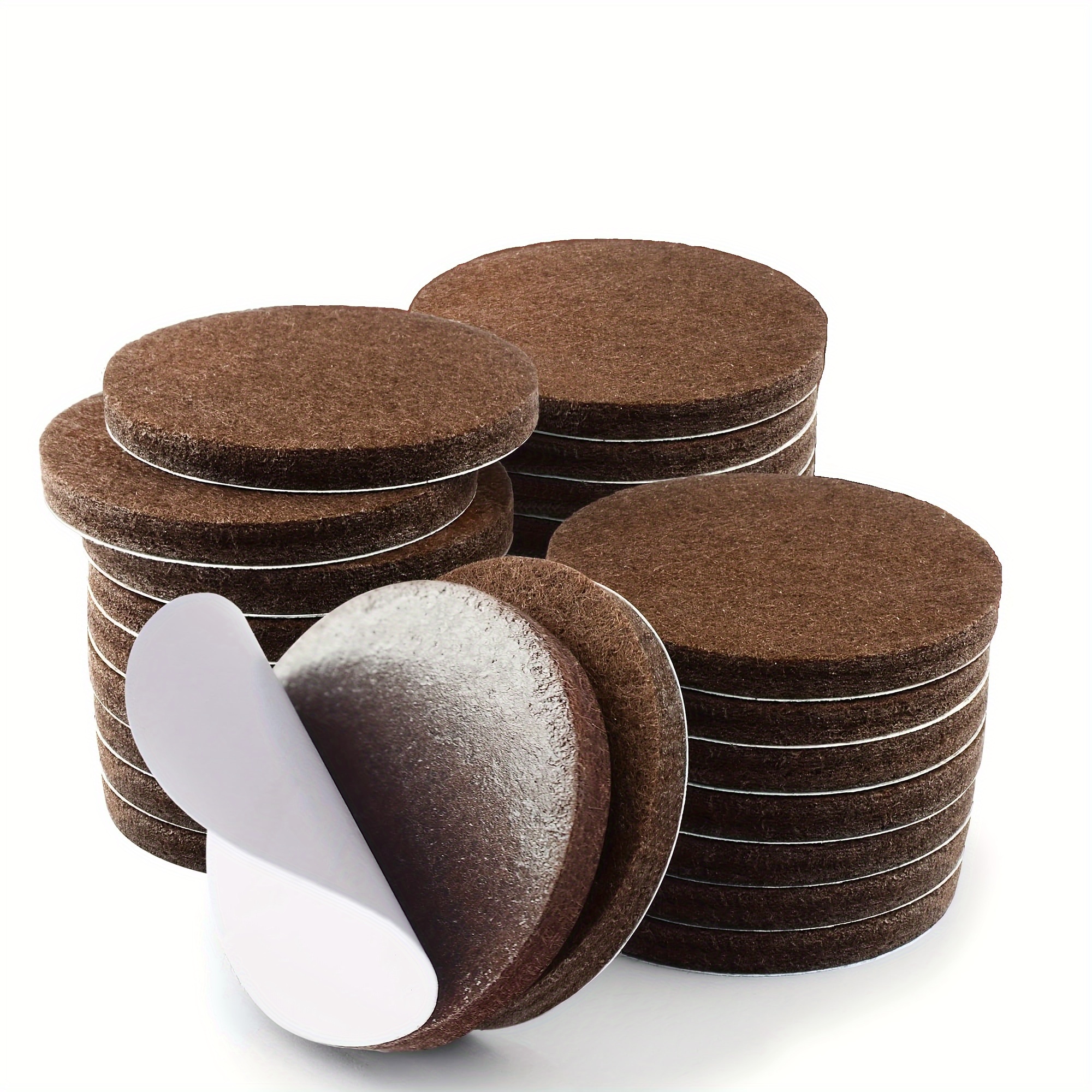 

24pcs Heavy-duty Self-adhesive Furniture Pads, 2" Round Brown Felt Chair Leg Protectors For - &