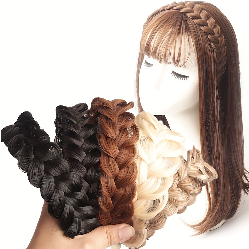 

1pc Braided Wig Headbands, Synthetic Bands, , Sweet Accessory For