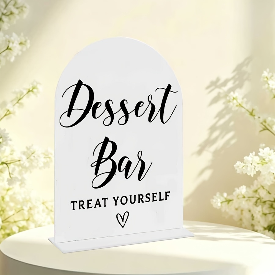 TEMU 2d Flat, Dessert Bar Stand, Arched Acrylic Tabletop Decorative Ornament, Multiple Colors Available, Simple Ins-, Waterproof, Wear-resistant, And