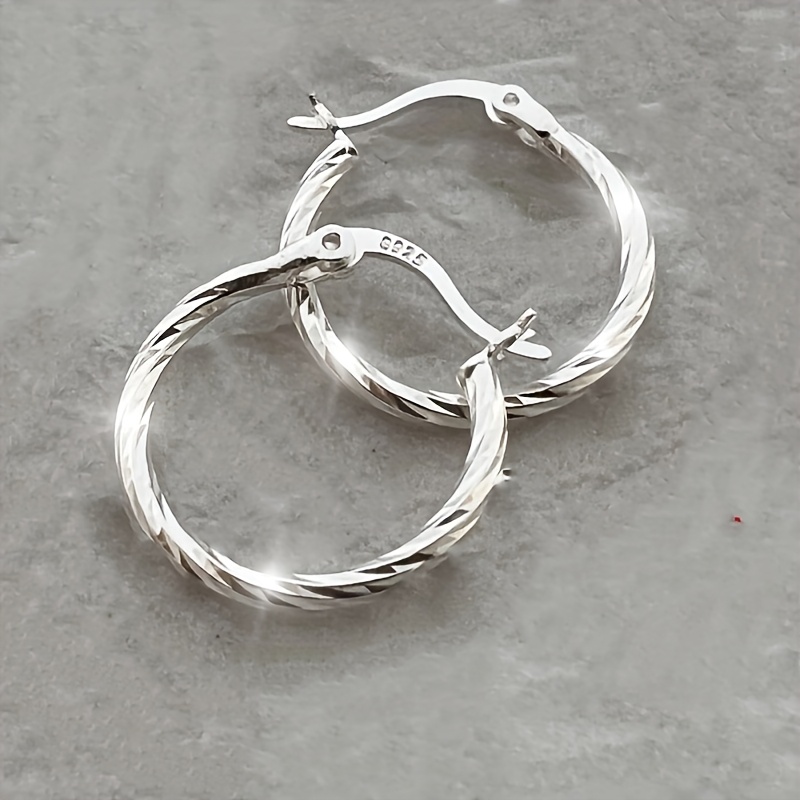 

Vintage Style S925 Sterling Silver Twist Knot Hoop Earrings, Alloy Ear Needle, Lightweight 2.2g/0.08oz, Classic Jewelry For Daily & Gift , Day Suitable, Wear