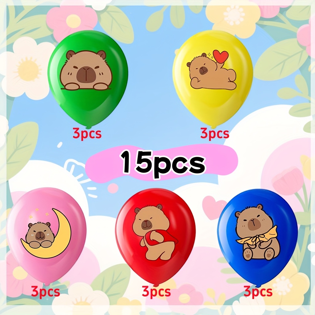 Image of Capybara Latex Balloons In Colors, Adorable Capybara Balloons, Perfect For Capybara Birthday Party Decorations And Animal-themed Event Scene Setups
