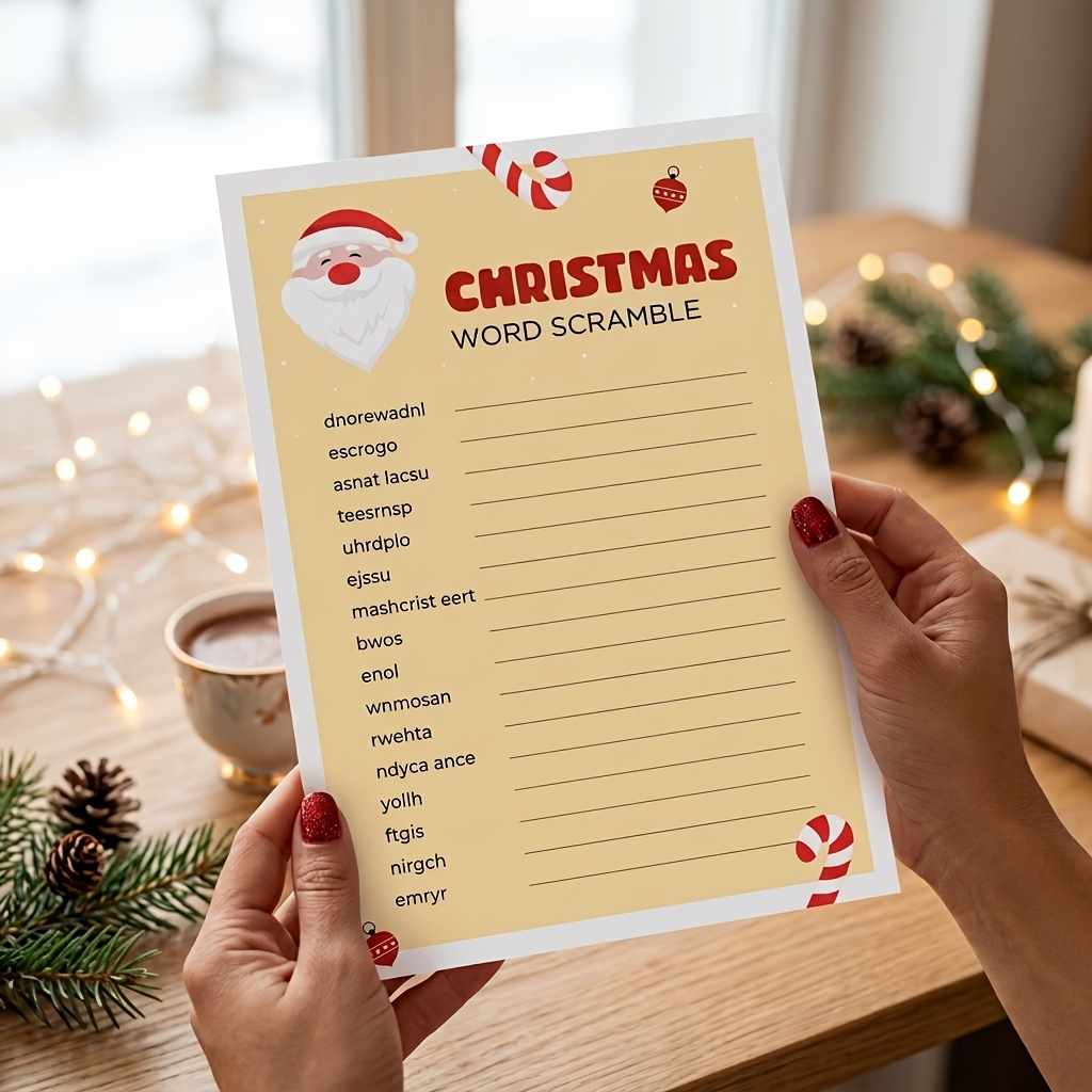Christmas Word Scramble Game, 1pc/20pcs/30pcs