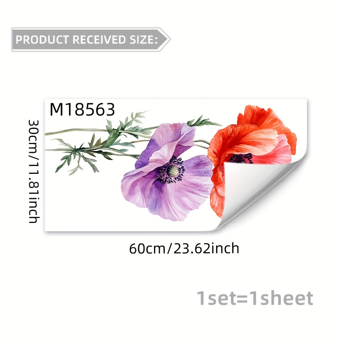 A New Style Large Floral Bathtub Decal, Fun Bathroom Accessory, Beautifying Home Decoration Sticker M18563