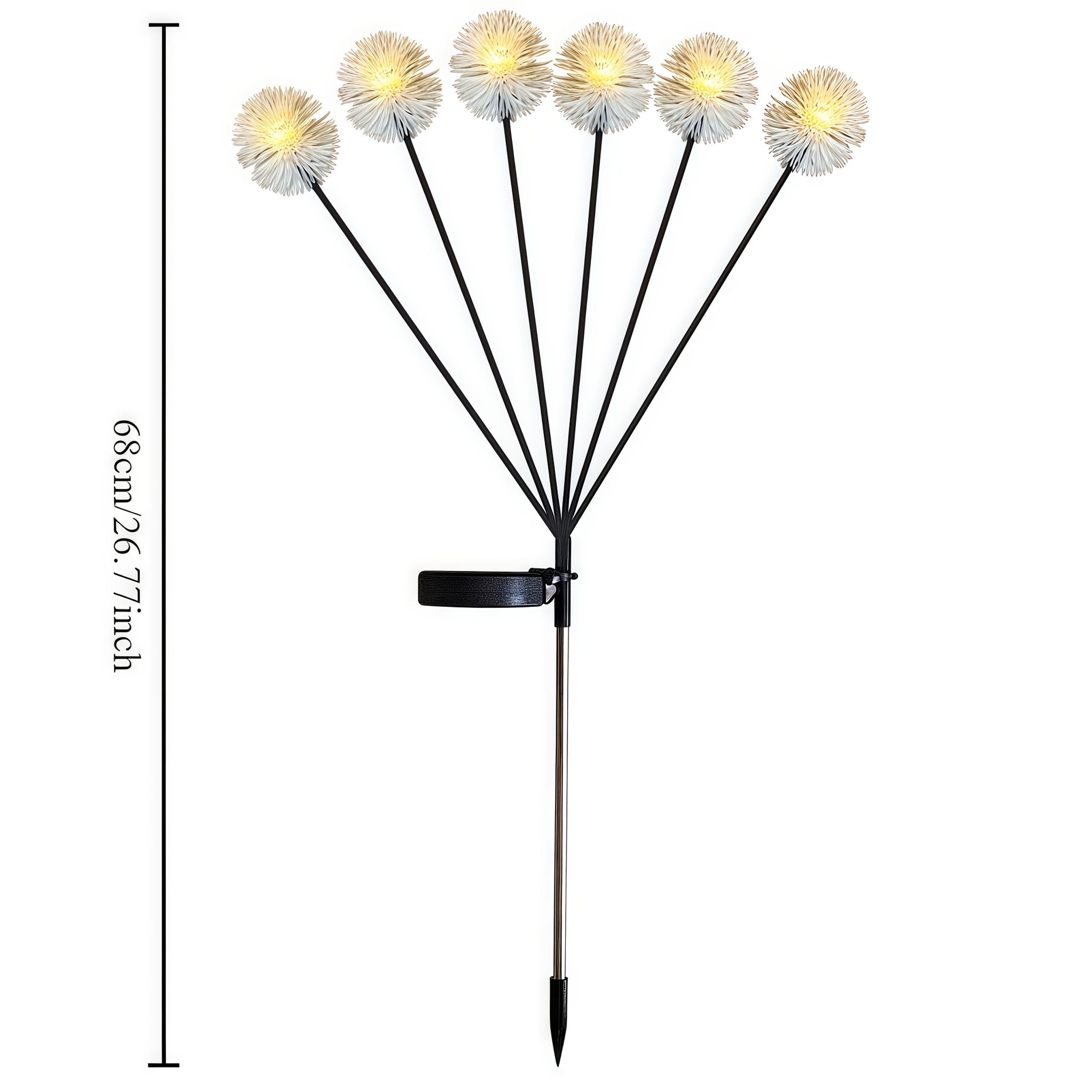   solar dandelion garden lights   warm white led semi flush mount nickel battery solar powered outdoor landscape lighting for courtyard park and holiday decor landscape lighting warm white led solar powered light lights for decoratio Product details 3