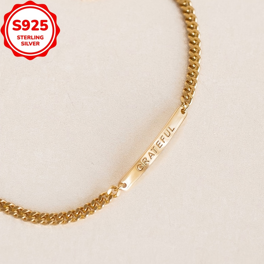 TEMU [customized] Custom Customized, 4.5g, 925 Sterling Silver, Customized Name Bracelet, 1 Personalized Minimalist Customized Bracelet, Valentine's