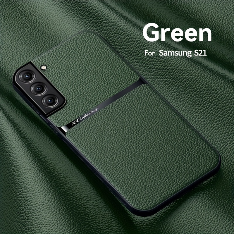 TEMU Phone Case - New Magnetic Phone Case, Suitable For S21/s21 /s21 Ultra/s21 Fe/s20 Fe Phone Case, Lychee Pattern Phone Case, Ultra-thin And