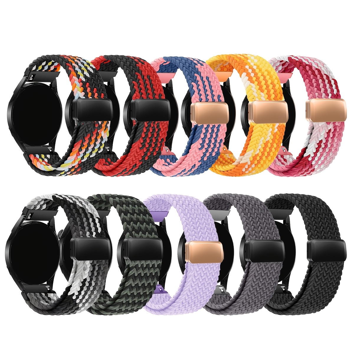 

[1pc Universal Smartwatch Strap] 1pc Polyamide Woven Smartwatch Band, 18mm/20mm/22mm, Breathable Sports Strap With Magnetic Clasp, Compatible With Samsung 7/6/5/4/3, 4 /432, Xiaomi Watch S/432