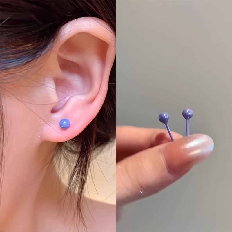 Colorful Bioceramic Ear Studs for Women, Cute & Easy Wear