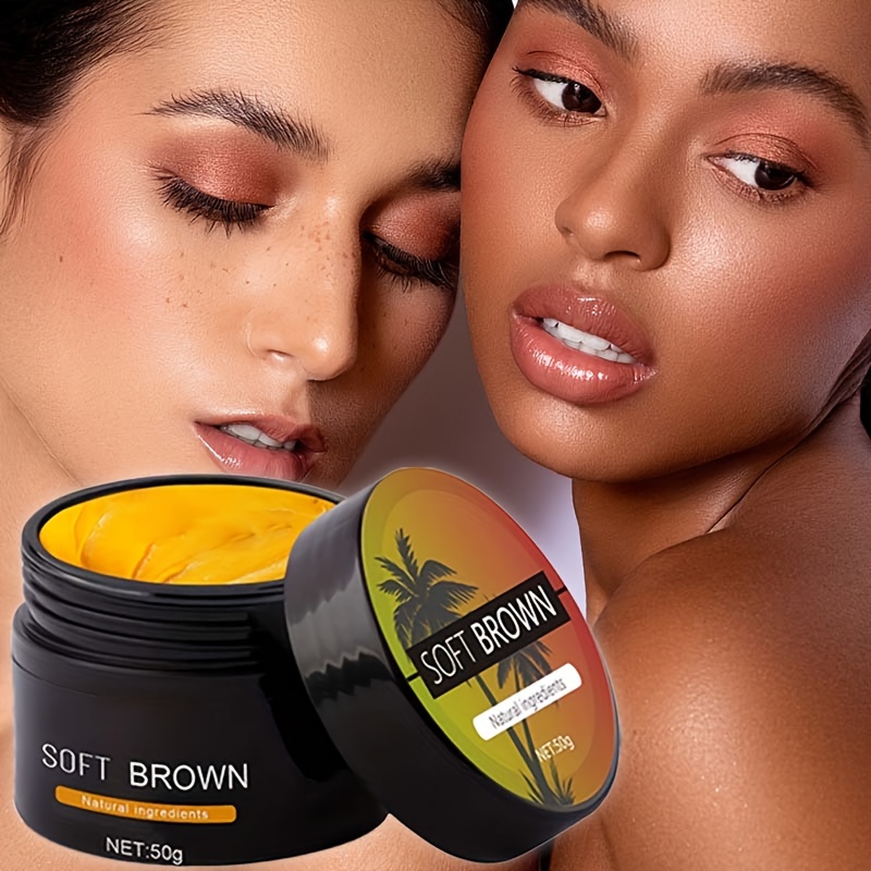 

Soft Brown Sun Tanning Cream, 50g - Carrot & Walnut Oil For Skin Care, Extra Virgin Butter For Deep Nourishment, Quick Absorb, Non-greasy, Healthy Bronze Glow