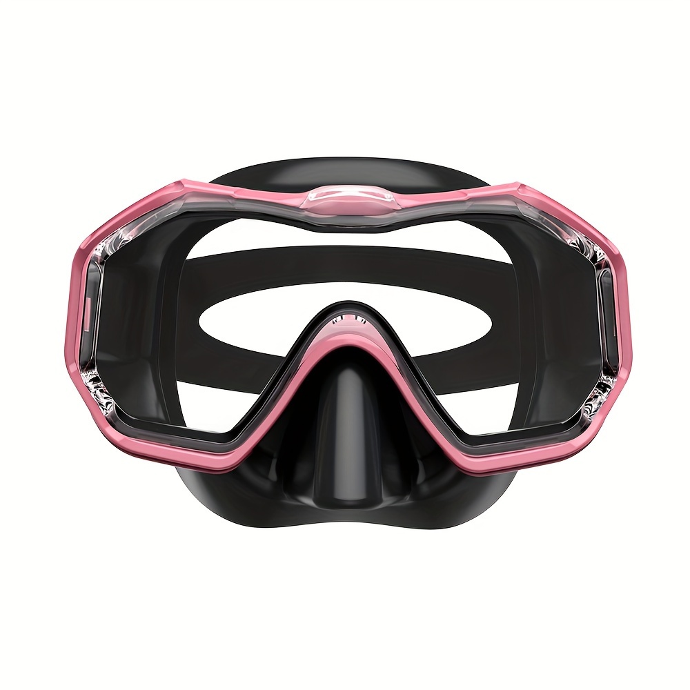 1pc Tri-Fin PC Lens Panoramic Wide Angle Adult Silicone Snorkeling Mask, Swimming Goggles, Leakproof, Easy Adjustment, Suitable for Snorkeling and Swimming Training