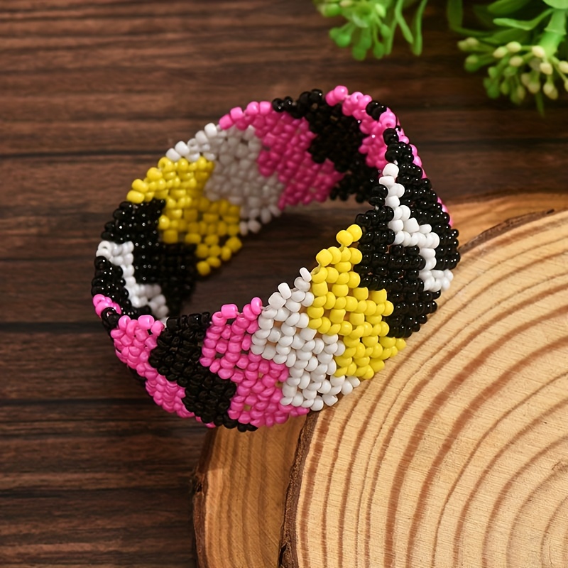 Boho Beaded Bracelet for Women Geometric Pattern Unique Variations