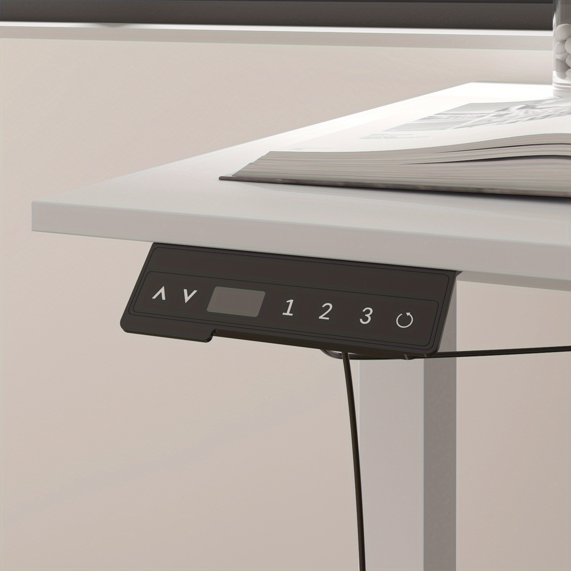 electric height adjustable computer desk with 3 drawers 1 cabinet 2 open shelves l shaped computer desk with glass   counter study writing table for   Product details 1