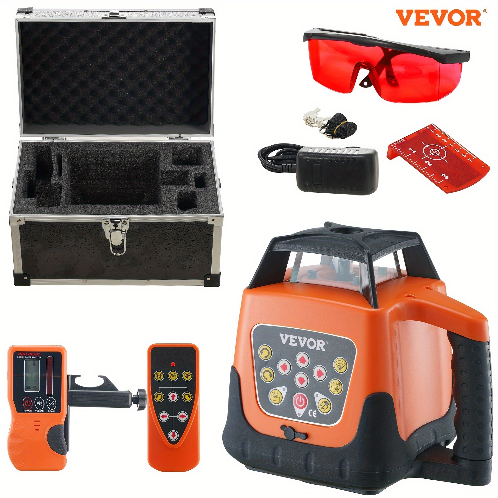 

Vevor Laser Level 1650ft, 360 Degree Self Leveling Red Line Laser, 5 Rotation & 4 Scanning Adjustment, Remote Control Manual Mode, Battery Included