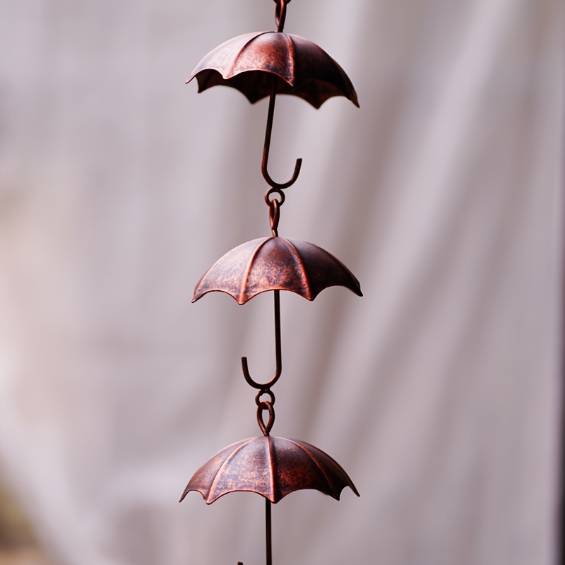 

artisan Crafted" Vintage Iron Umbrella Rain Chain - Creative Metal Garden Decor, Gutter Downspout Hanging For Lawn & Gardening, Artistic Outdoor Craft (1 Piece)