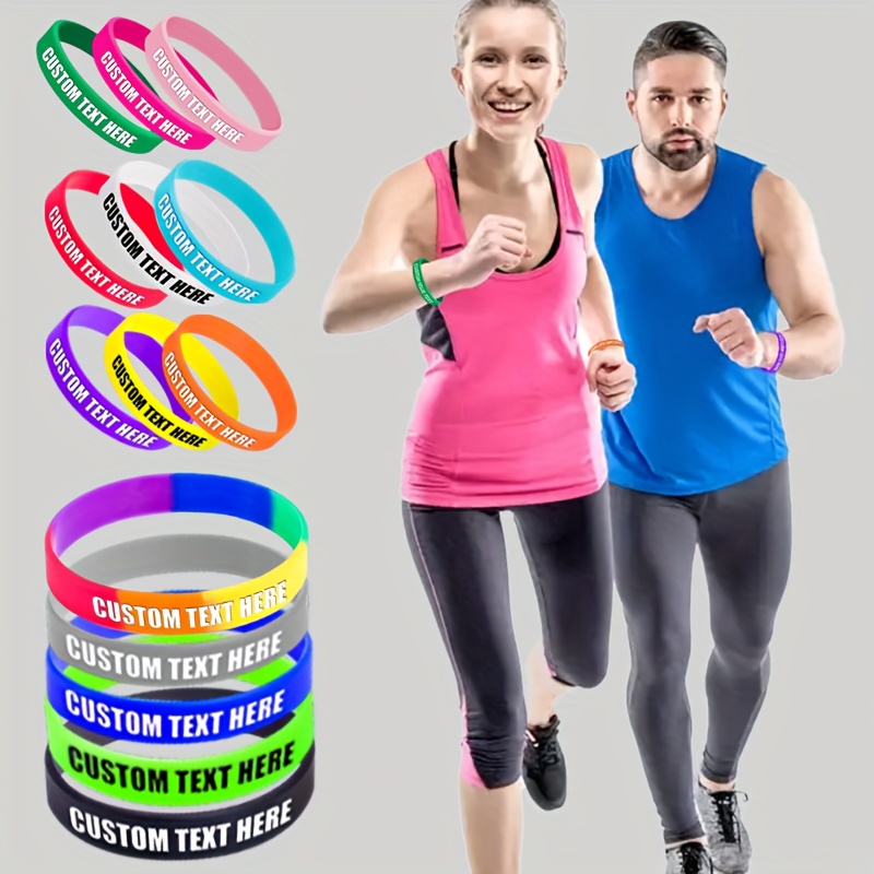15pcs Custom Silicone Wristbands with Letter Patterns