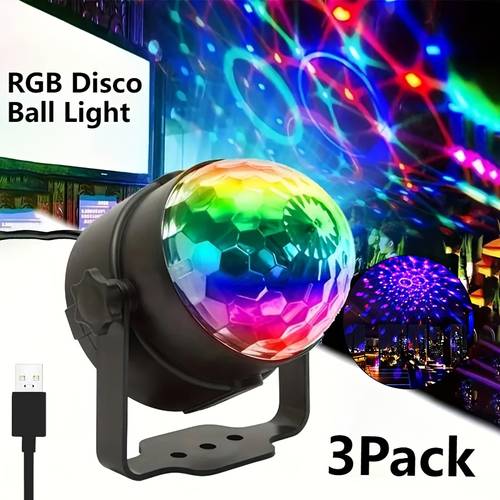 2/3 szt. led disco rgb stage lights, lampa disco zasilana przez usb, lampy projekcyjne sufitowe, lampki led na imprezę z kontrolą rytmu muzyki, na imprezę domową, ktv, wesele, dekoracja imprezy dj, prezent na święta. prezenty świąteczne