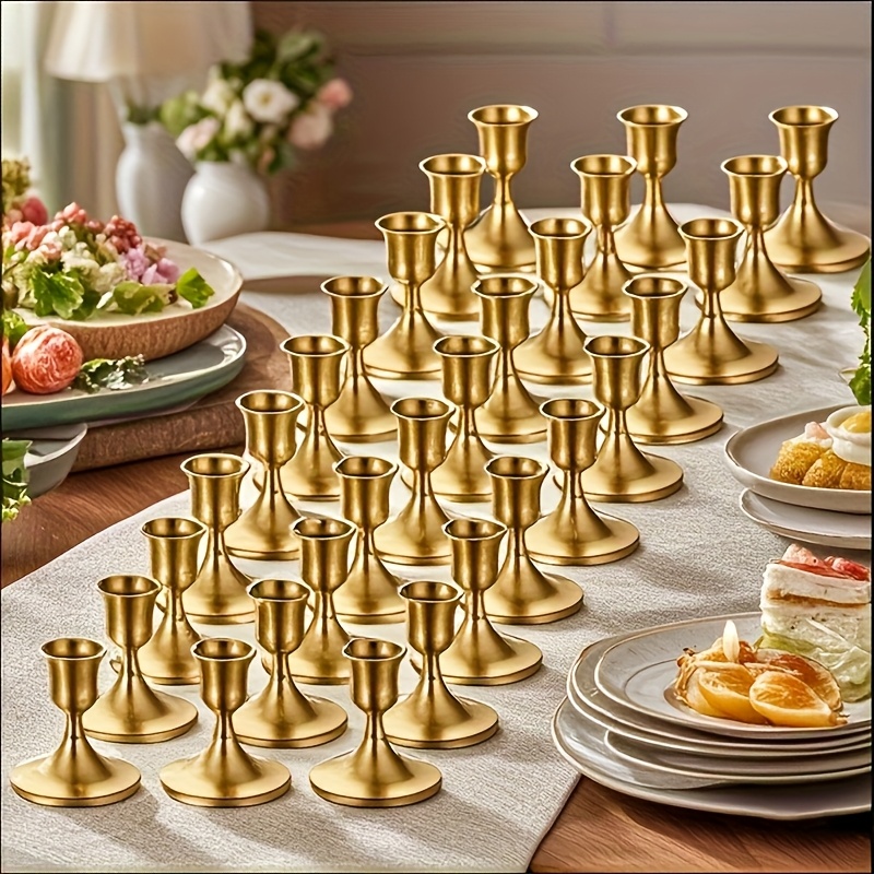 TEMU Lot de 30/24 bougeoirs en métal, décorations de table de mariage, bougeoirs romantiques, convient pour les fêtes d'anniversaire et les dîners de