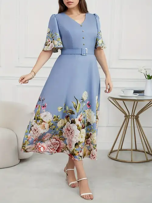 ladies dress com Edvintorg Dresses for Women Elegant Fashion Casual Deep V-Neck Sleeveless Solid Color Ladies Dresses