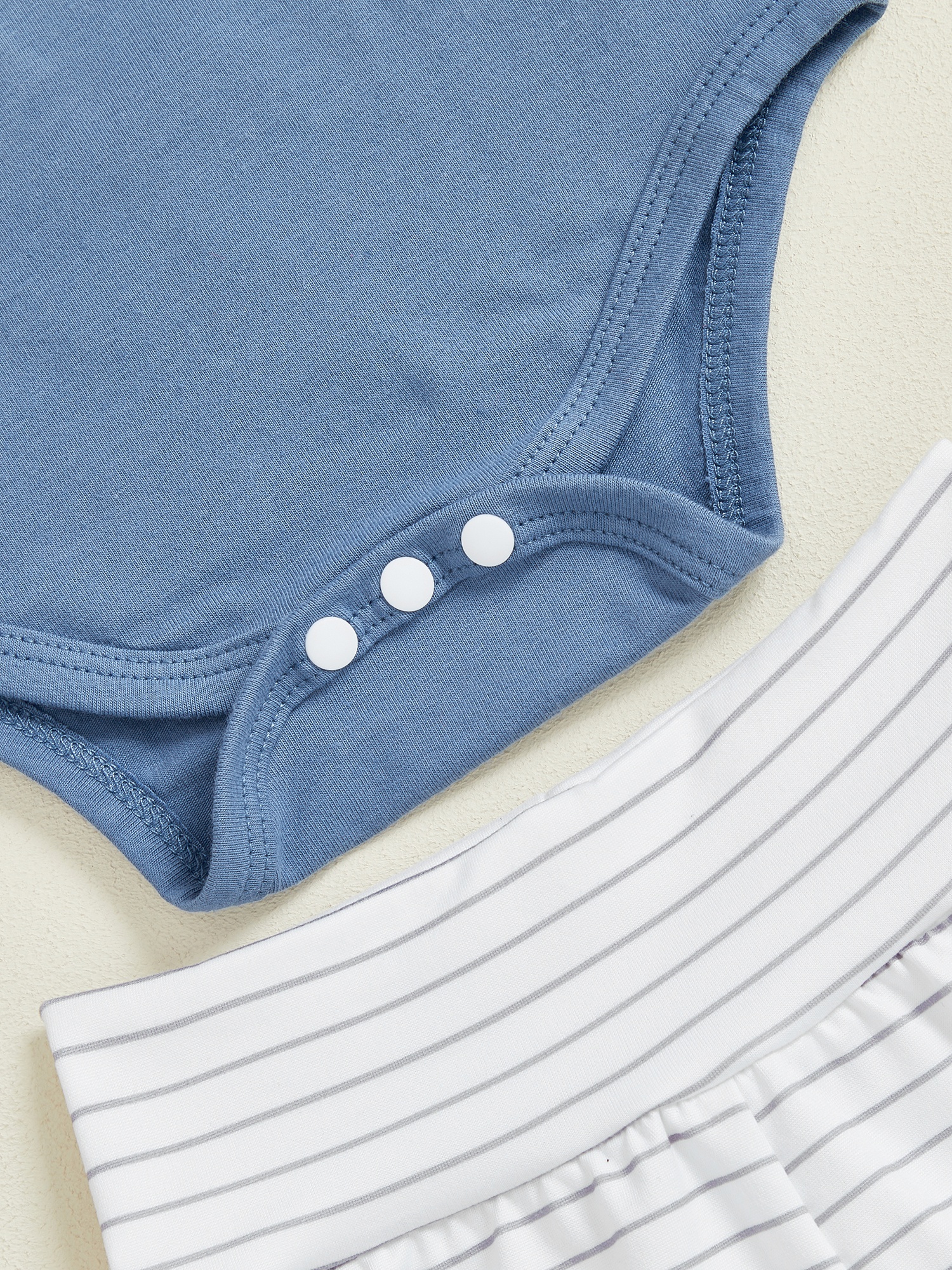 Newborn Boy Letter Print Long Sleeve Romper with Stripe Pants