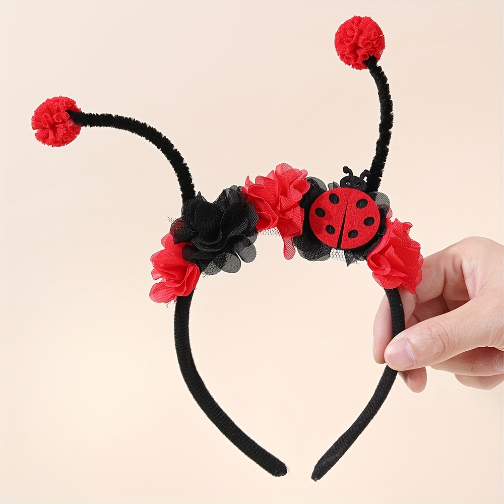 Image of 1pc Cartoon Bee Headband For Women Sweet Floral Antenna Hair Band Elastic Headband Hair Additions For Women Spring Outdoor