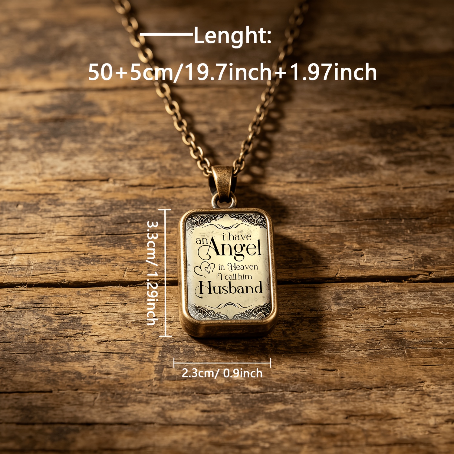 Women's Double-sided Square Glass Pendant Necklace