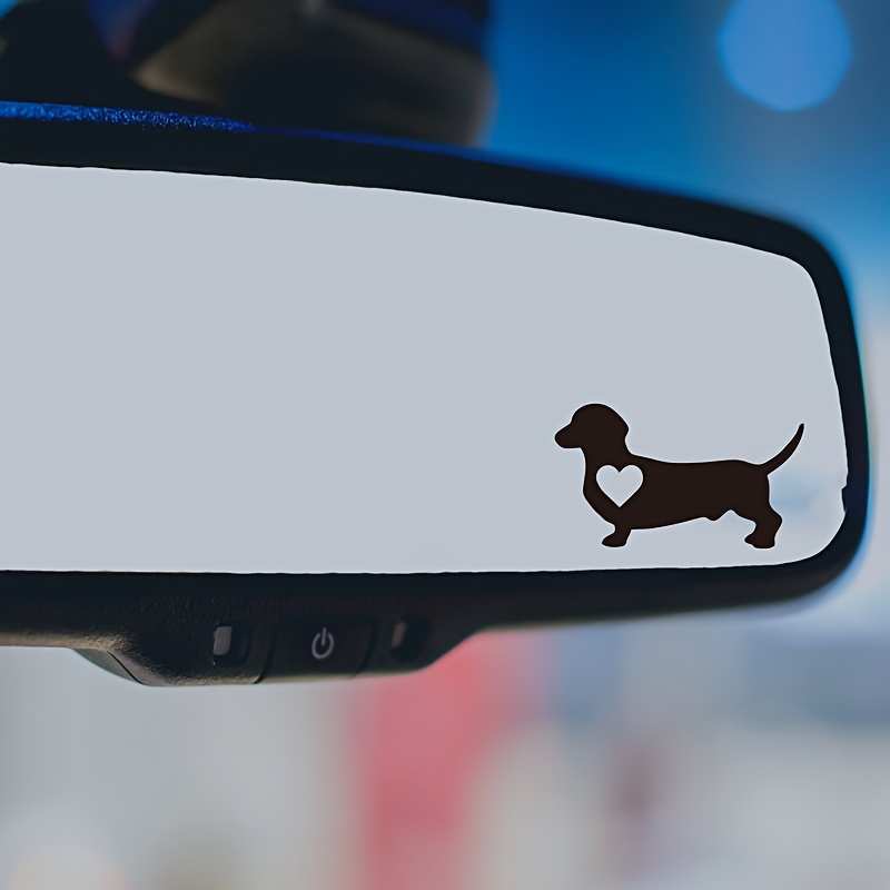Image of Miniature Dachshund Decal, Tiny Doxie, Dog Lover, Rearview Mirror Decal, Mini Vinyl Decal For Indoor/outdoor Use