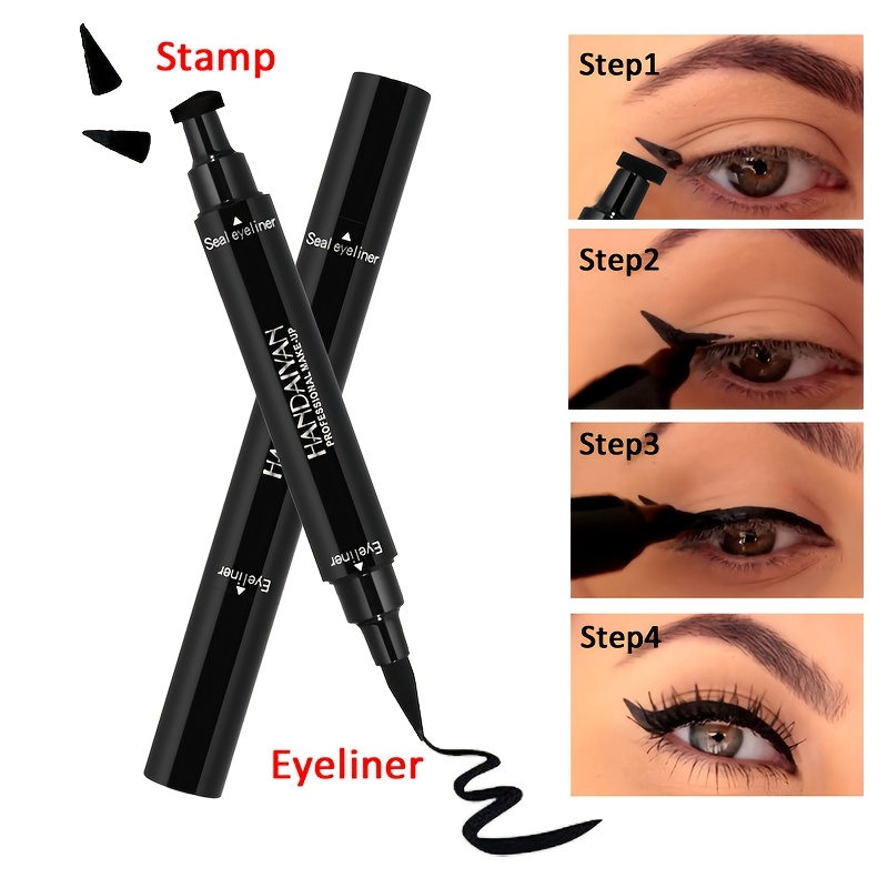 Image of Two-sided Eyeliner - A Winged Eye Stamp And Felt-tip Pen, Waterproof, Long-lasting, And Resistant To Smudging, Designed For Women's Eye Makeup