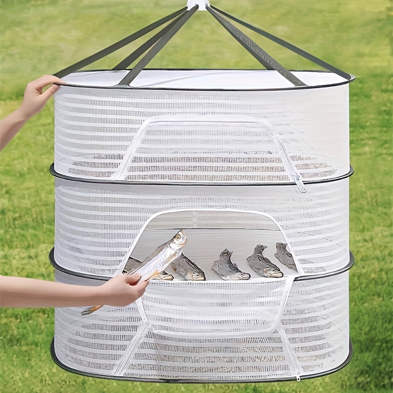 E-shop [Zipper Mesh Dryer für Buds] 1Pack 1-3 Layer Hängende Mesh Net, Kräuter-Trockenregal, Faltbares Hängendes Mesh Net mit Reißverschluss,