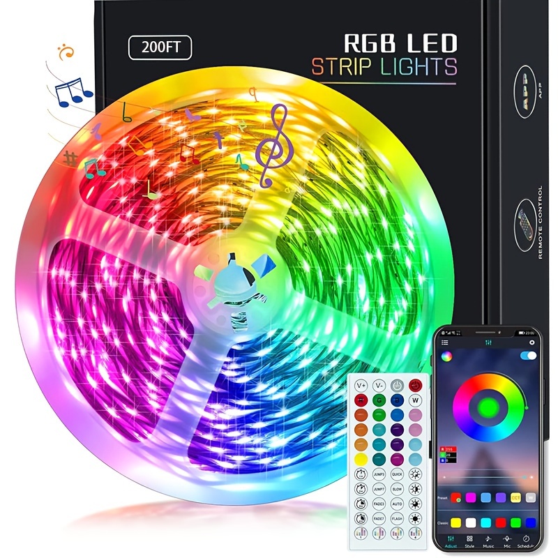 

Led For , 200ft Rgb Led Strip 44 Ir , Led Strip Adhesive Backing App For Decoration