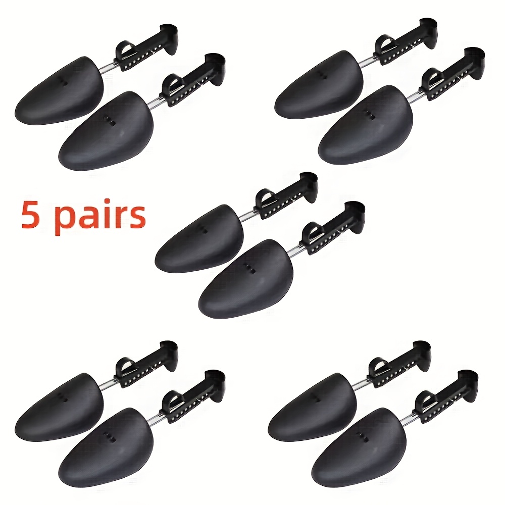 5 Pairs Practical Adjustable Length Men's Shoe Trees Shoe Stretchers Boot Holders Shaper Supports (black)