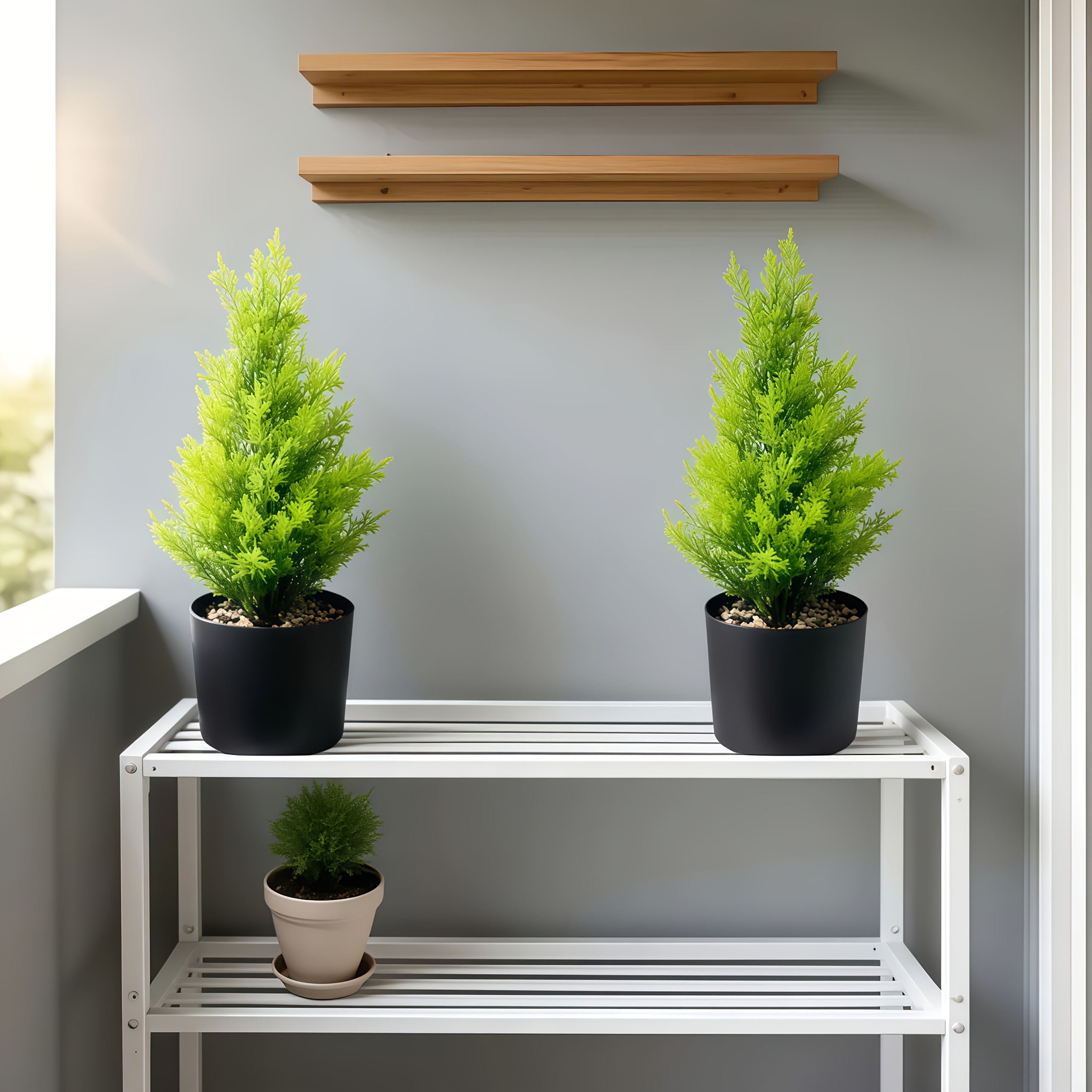 2pcs Large Lifelike Artificial Trees, Maintenance-free Christmas Decor - Durable Plastic Indoor/outdoor For Weddings & Home Décor, Natural Look, , No Pot Included