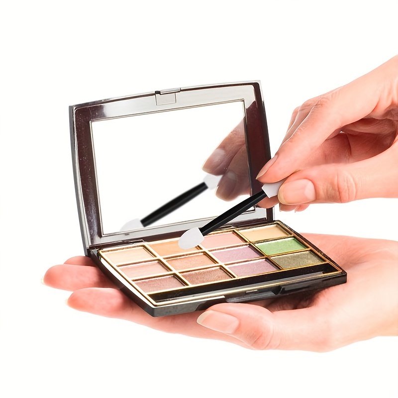 10-delige oogschaduw applicator set: dubbelzijdige oogschaduwkwasten, 6,5 cm eyelinerpotloden en make-upsponsjes voor professionele applicatie