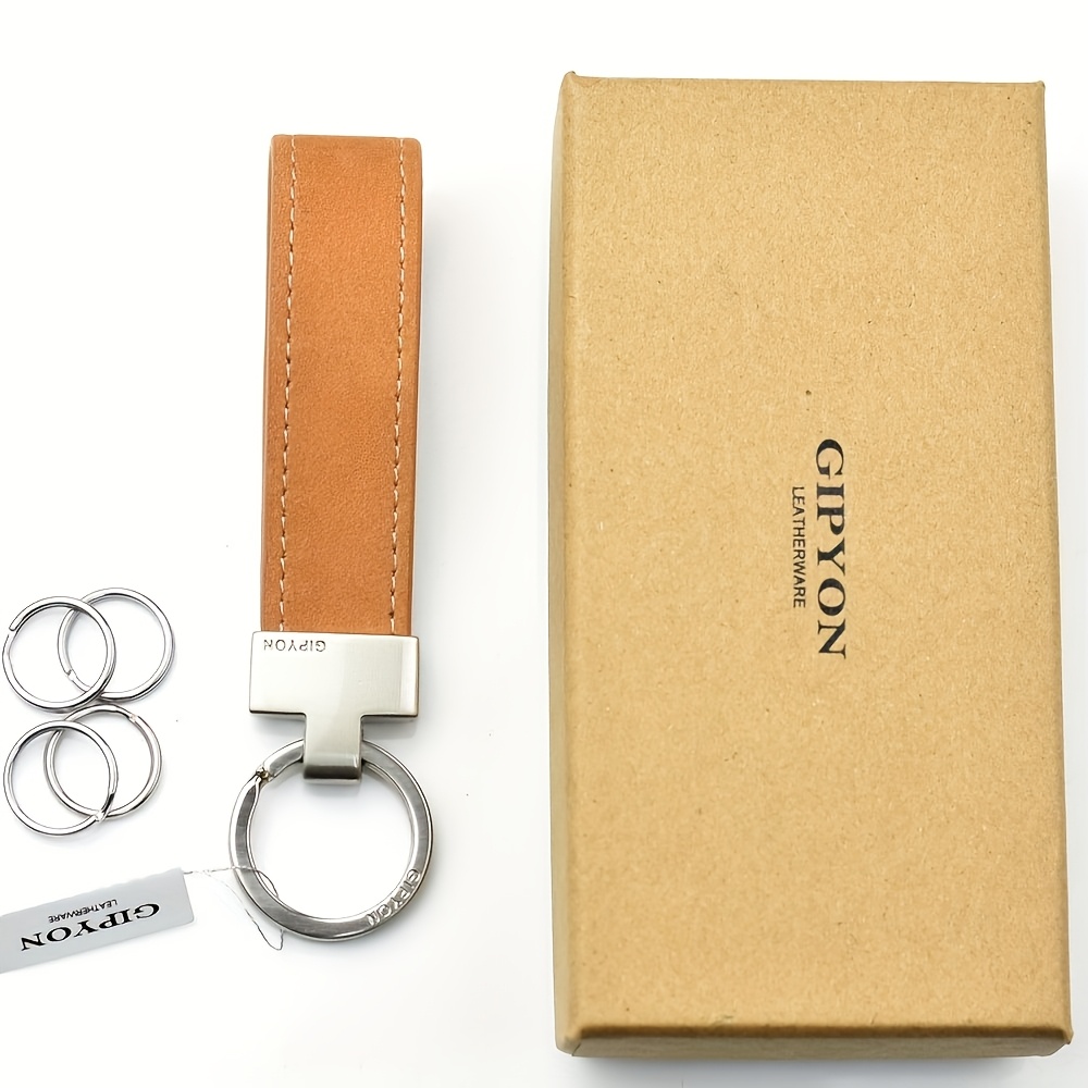 TEMU 1 Elegant Car Keychain - Heavy Duty Key Ring With Ring, Metal Texture - Suitable For Vehicle, Office, Gym Keys - Ideal Gift For Men And Women -