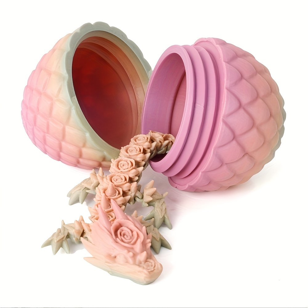 1pc Random Color 3D Printed Dragon Egg Dragon Ornament. 9.8cm (3.8in)*4.5cm (1.7in), Gift Dragon Egg Set, Creative Fun Tide Decoration, Window Decorat