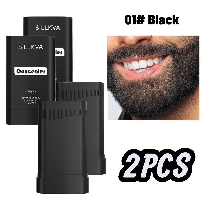 Sillkva Hair And Beard Color Concealer Comb Teeth | 5 Colors For Precise Root And Mustache Coloring | Waterproof Formula, 0.7oz