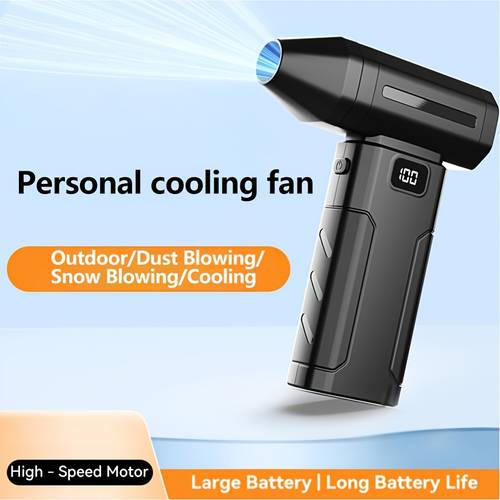 item picture high capacity portable handheld turbo fan personal cooling fan with usb charging and lighting a multifunctional item for home outdoor travel and camping use