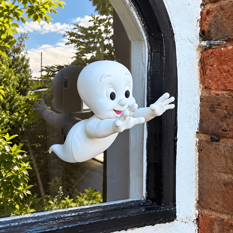TEMU New Unique Decoration That Passes Through Windows, Window Ornament, 3d Halloween Decoration That Flies , White Figure. Suitable For Front Doors,