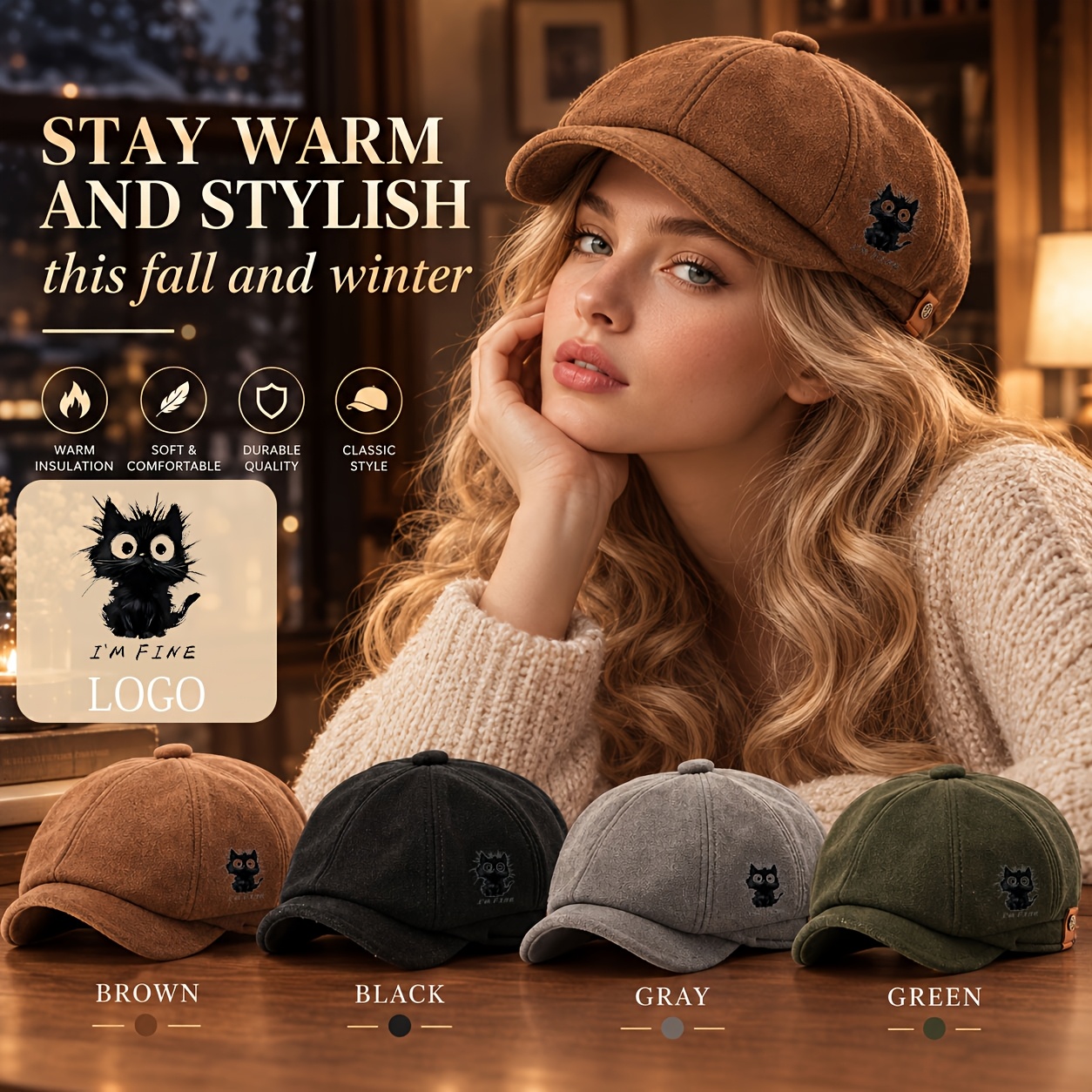 newsboy hats sold on Temu United States