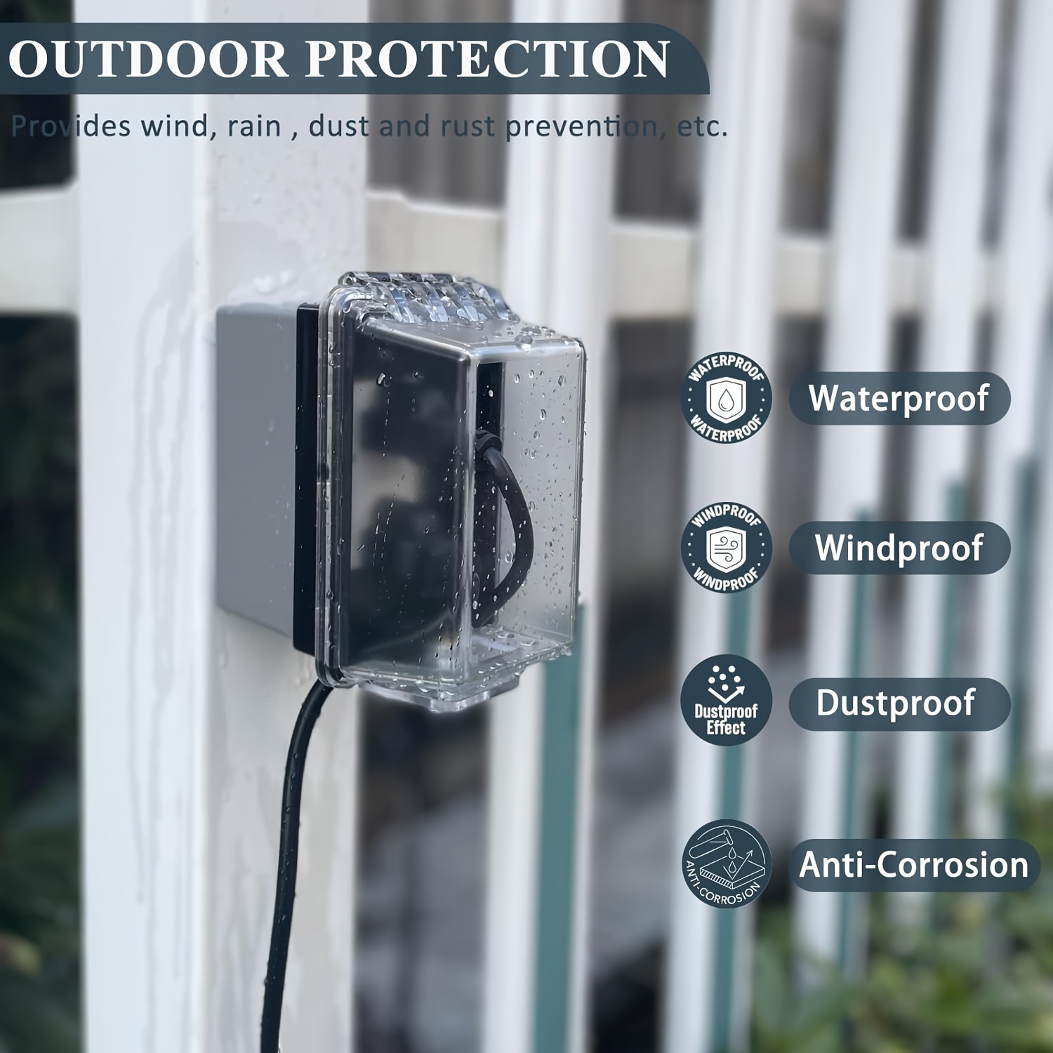 

1pc Waterproof Outlet Cover - Transparent, Adhesive Socket Protector For , Shock-proof For Switch Guard