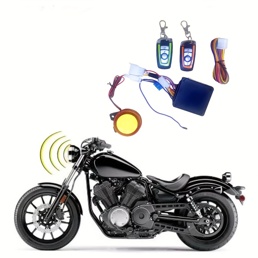 

Remote Control Motorcycle Scooter Anti-theft Alarm Security System Engine Start, Motorcycle Security Device 5 Level High-sensitivity Wireless For Atv