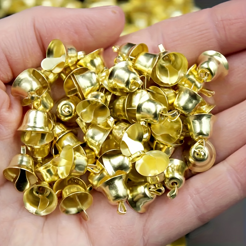 TEMU 20 Stück Mini-Glocken - Metall Schlitten Glocken mit klassischem Goldfinish, langlebig & vielseitig für Weihnachtsdekoration, Kränze, Girlanden,