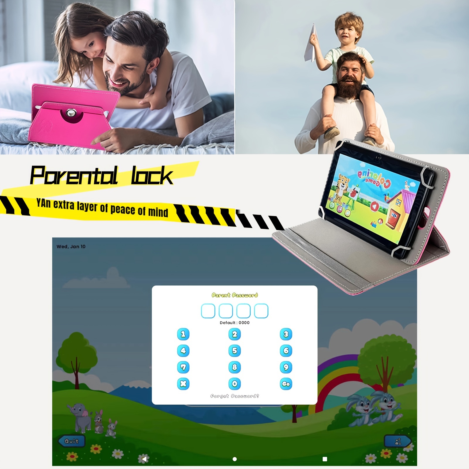 tablet study pad 7 inch educational toy preschool study 32grom safety contents eye protect hd screen 2camera parental lock g silicone protect montessori education toy usb supply