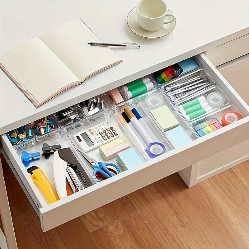 25 44pcs deluxe desktop drawer organizer set transparent multifunctional storage boxes for bathroom bedroom living   saving adjustable stackable and easy to   for household clutter storage and organization Product details 2