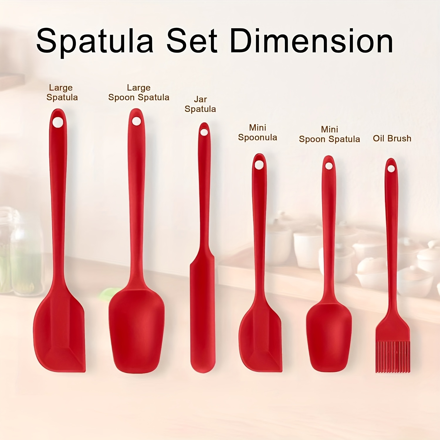 TEMU 6pcs Seamless Silicone Spatula Set: Heat-resistant, High-temperature Resistant, Seamless Food-grade Flexible Silicone. High- Cooking And Baking